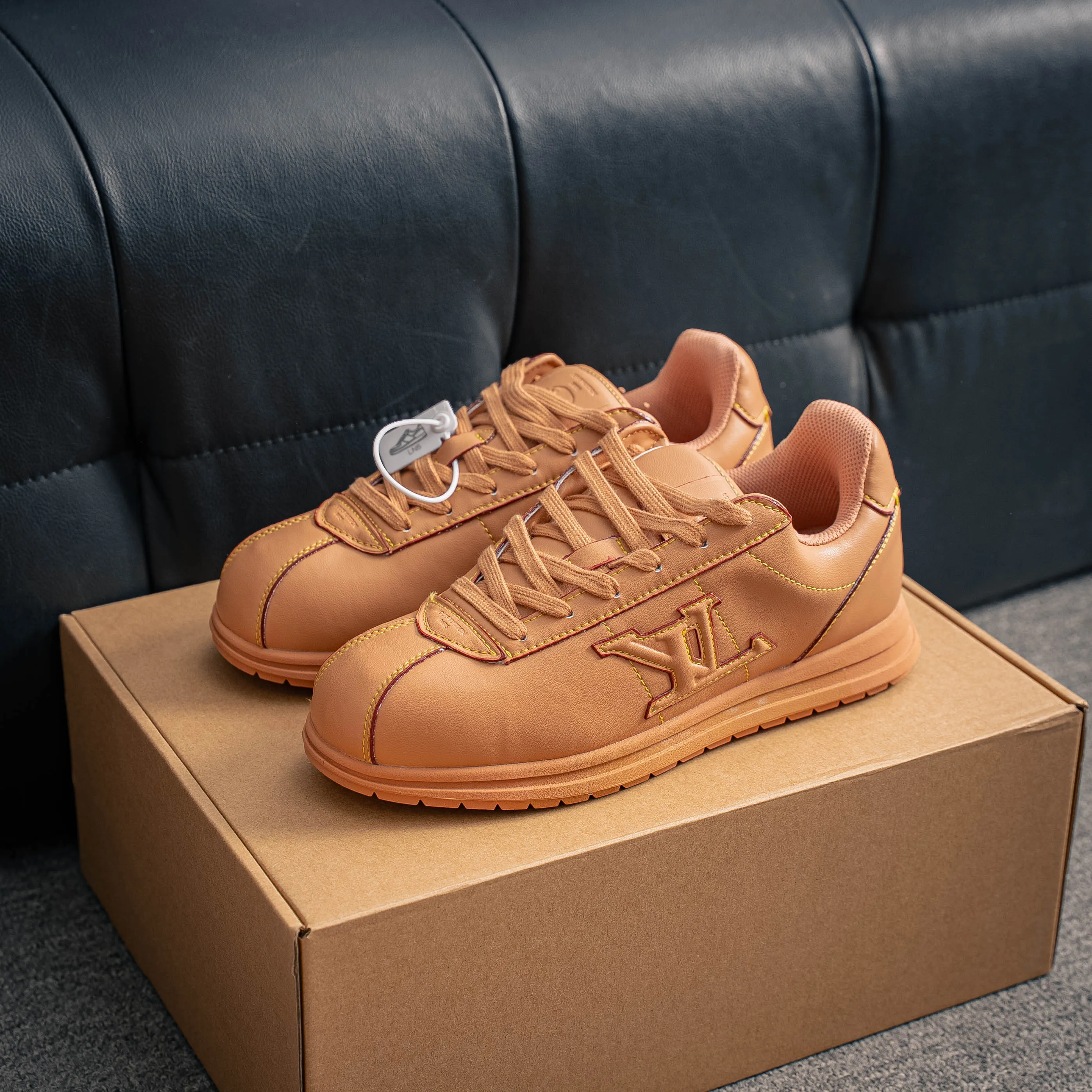 # LOUIS VUITTON x Nigo lv Buttersoft Cowhide Leather FW 25 Lace-Up Low-Top Shoes Same Style